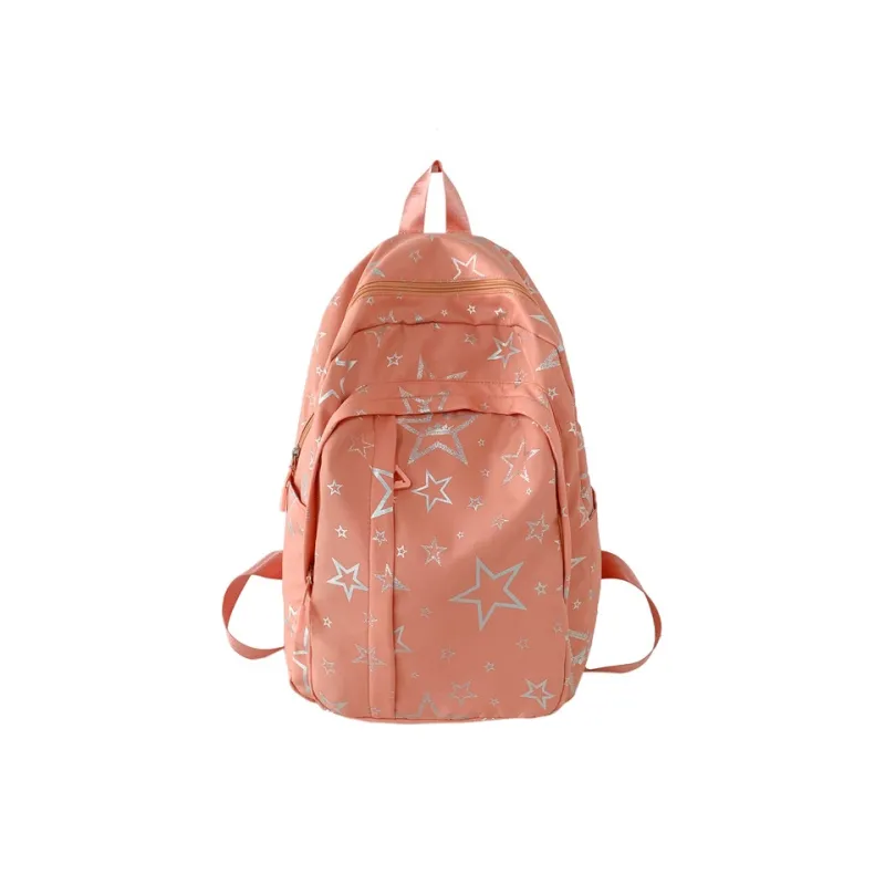 BUBM Composite Cloth Backpack Unisex White/Black/Purple/Orange/Green/Pink-14