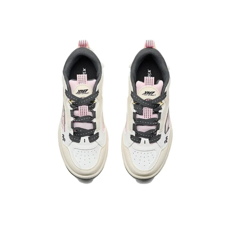 XTEP Wave CTR Anti Slip And Wear Resistant Breathable Low Top Skateboard Shoes Women's Beige Black Pink-3
