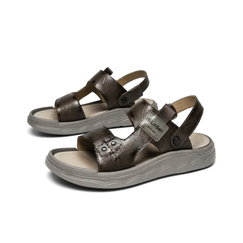 Mulinsen Beach Sandals Men Black/Khaki/Dark Brown-8