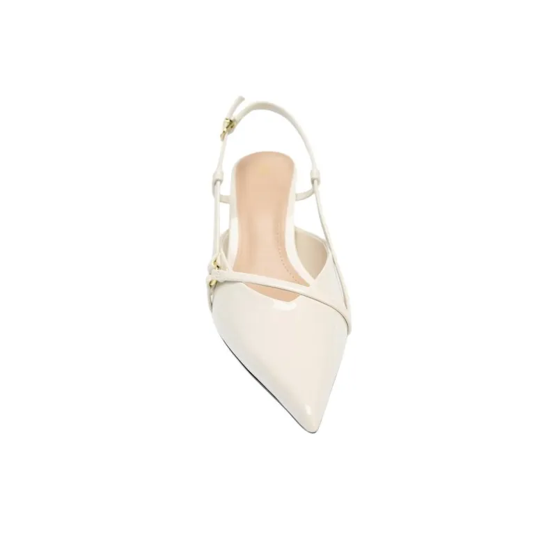 ZARA Slim Heel High Heels 8cm Women's White-3