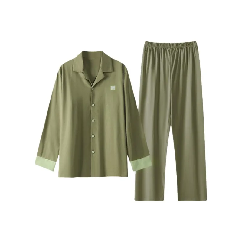 ZAO FU NIAO Pajama Set Men's Dark Green-0