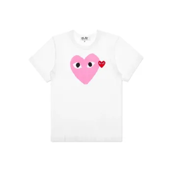 Comme Des Garcons Play Red Emblem Heart T shirt