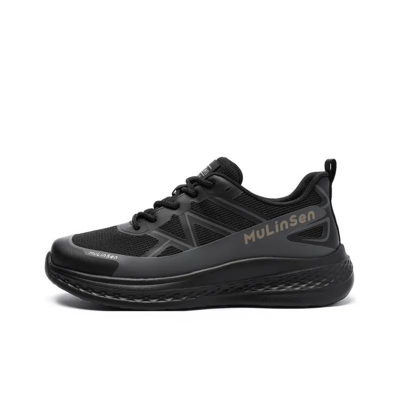 Mulinsen Travel Shoes Abrasion Resistant, Breathable, Lightweight Low Top Casual Shoes Men's Black-0