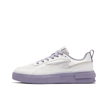 Erke Anti Slip Wear Resistant Low Top Skateboard Shoes Women's White Purple