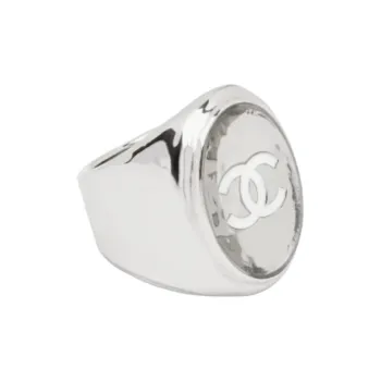 CHANEL Metal Rings Unisex Silver