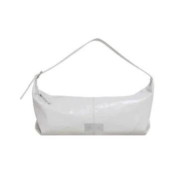 Kikawa Card Synthetic Leather Tote Bag, Shopping Bag, Handbag, Shoulder Bag Large Size Women's White