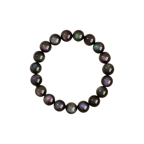 Stone On The Line Obsidian Bracelets Unisex