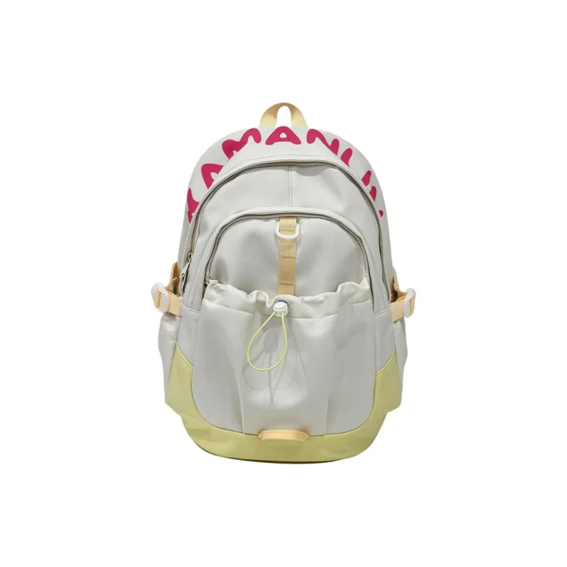URBAN FOREST Nylon Backpack Unisex Yellow/Blue/Pink/Black/White-0