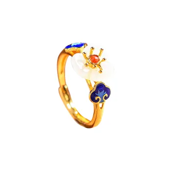 Jade Ink Love Hetian Jade Rings White Jade Women's