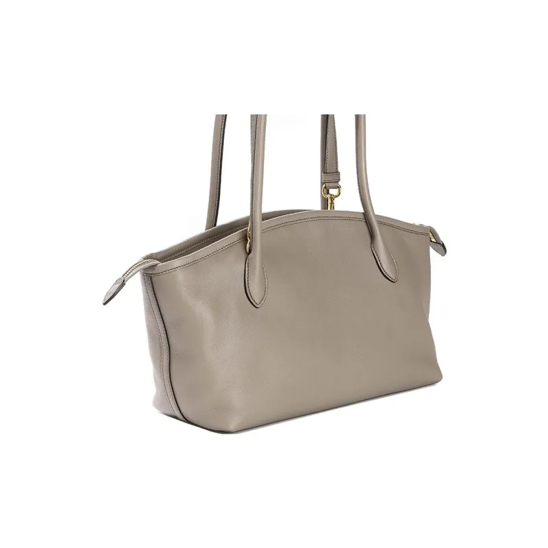 PRADA Calfskin Crossbody Bag Shoulder Bag Women's Taupe-4