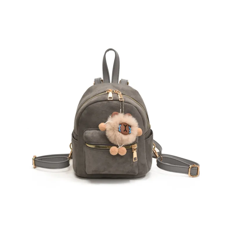 HCXK PU Backpack Women's Gray/Black/Pink/Brown/Coffee-21