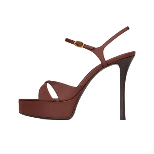 SAINT LAURENT DEBBIE Strap Sandals 11cm Women's Brown