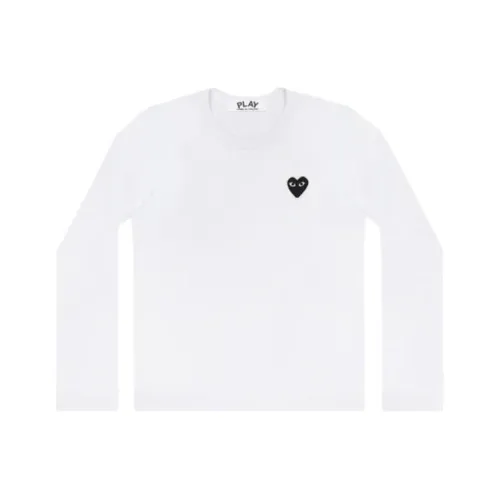 Comme Des Garcons Play Women's Embroidered Black Heart Long Sleeve T shirt