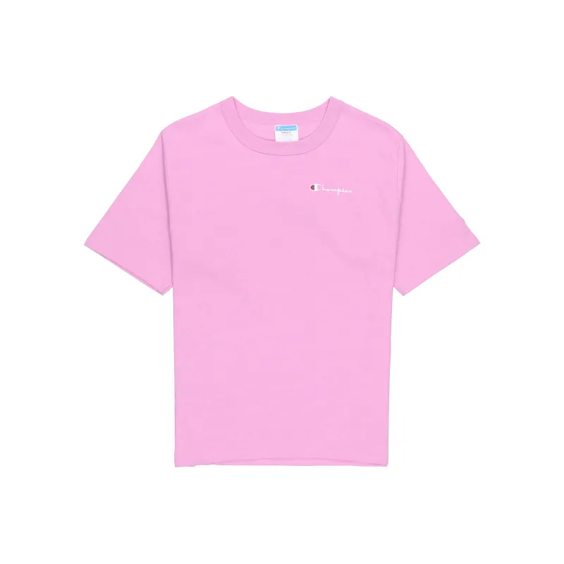 Champion Crew Neck Loose Fit Straight Short Sleeved T Shirt US Version Unisex Pink-0
