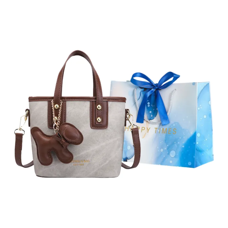 ROUNDOT Tote Bag Shopping Bag Handbag PU Women's Blue/Gray Brown/Black/Gray Black/Pink-21