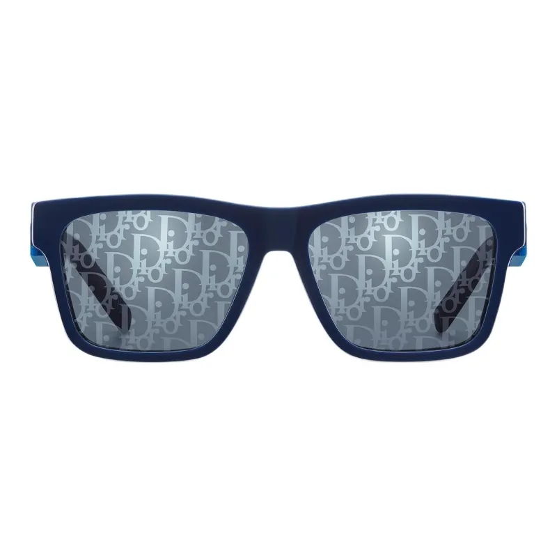 DIOR Acetate Rubber Irregular Shape Sunglasses Men's Blue-1
