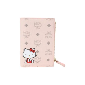 MCM Hello Kitty Collaboration Visetos Design Card Holder Mini Women's Pink