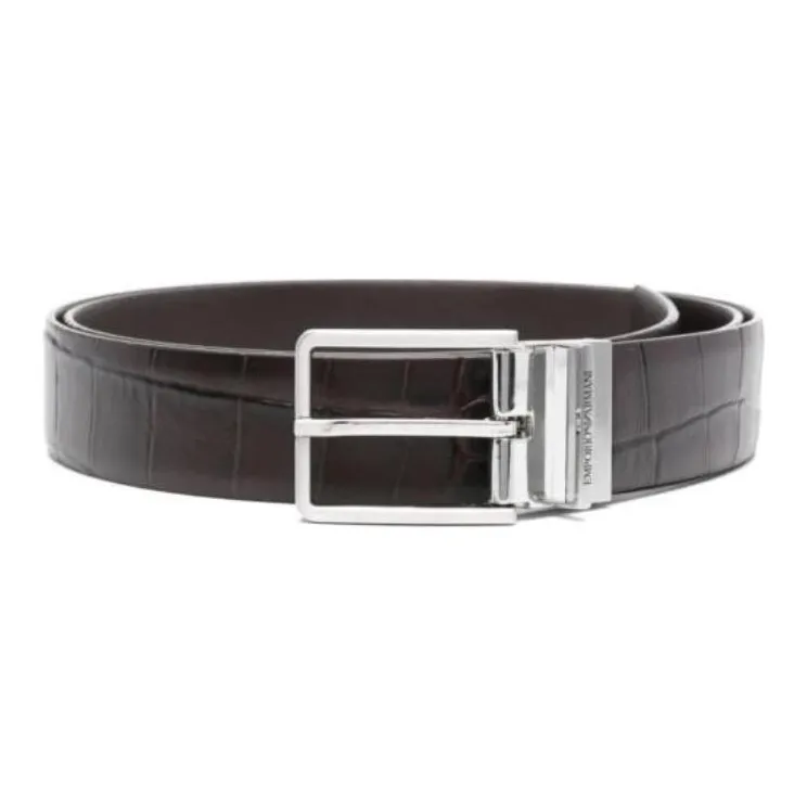 EMPORIO ARMANI Cow Leather Belts Men's Brown -1