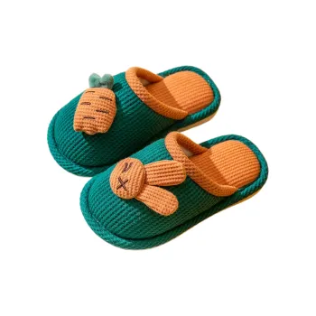 Gentle Welcome Four Seasons Slippers Indoor Cotton Linen, Home Slip Resistant Slippers Cute