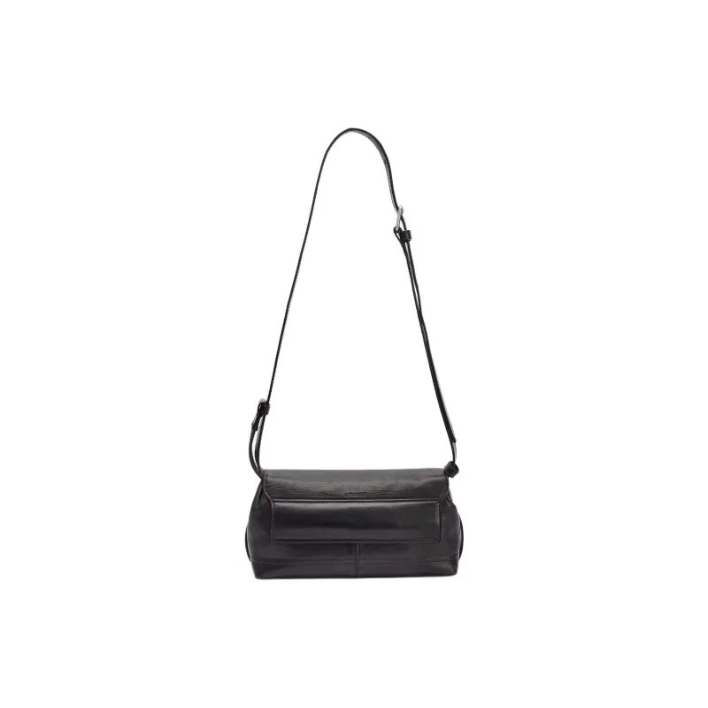 Lemaire Cow Leather Shoulder Bag Trumpets Women's Black-2