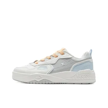 XTEP Non slip Support Low Top Skateboard Shoes Women's White Gray Blue