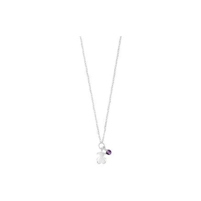 TAOSIXIONG 925 Sterling Silver With Iron Magnesium Spinel And Amethyst Necklaces Women's Silver-2