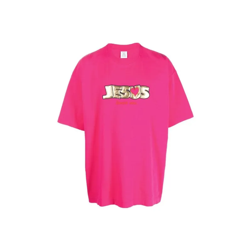 Vetements T-Shirts Men Peach Pink-0