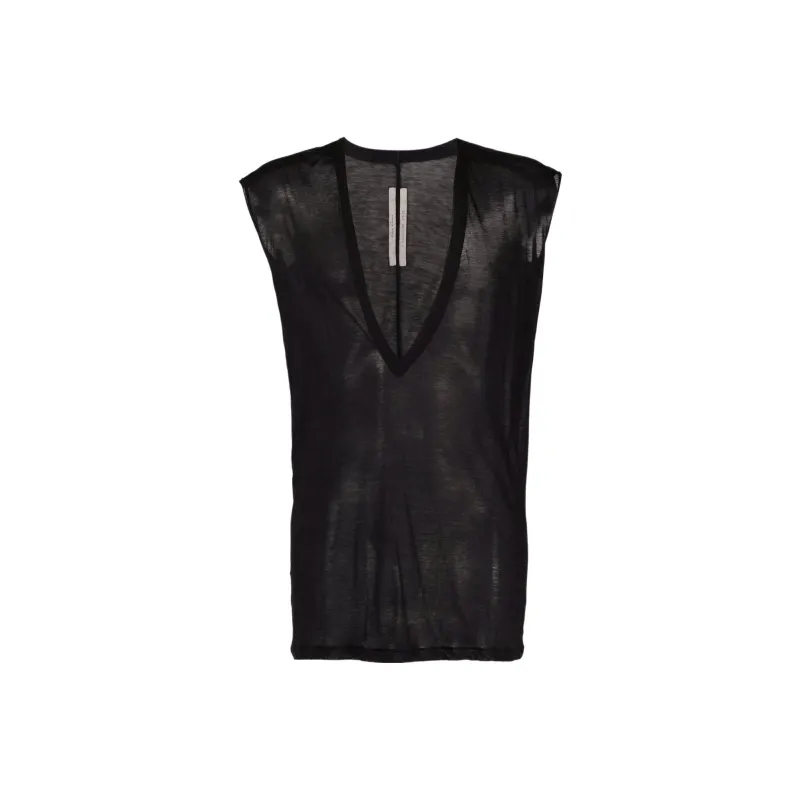 RICK OWENS Semi sheer Cotton Tank Top-0