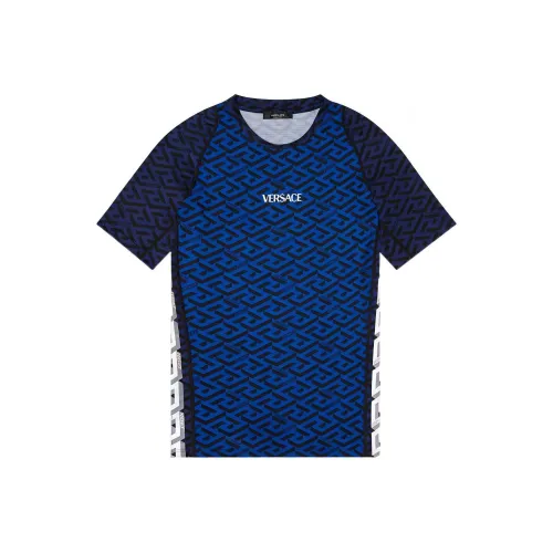 베르사체 VERSACE 블루 남성 티셔츠