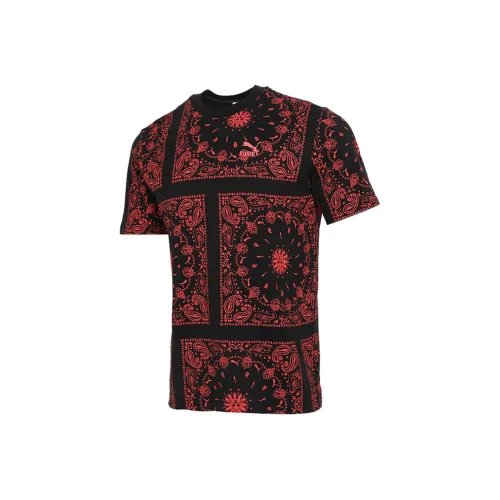 PUMA T-Shirts Men Burgundy