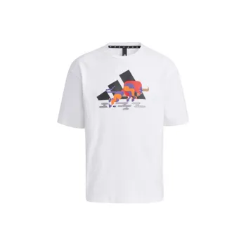 Adidas CNY Collection Drop Shoulder Sleeve T Shirt Men's White