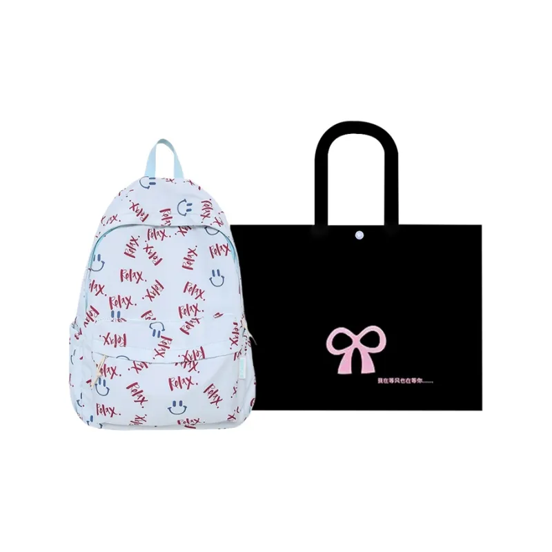 HACIN Nylon Backpack Women's White/Black/Blue/Pink-5