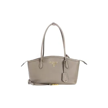 PRADA Calfskin Crossbody Bag Shoulder Bag Women's Taupe