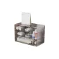 6-Compartment Translucent Gray Storage Box: 2 Sets