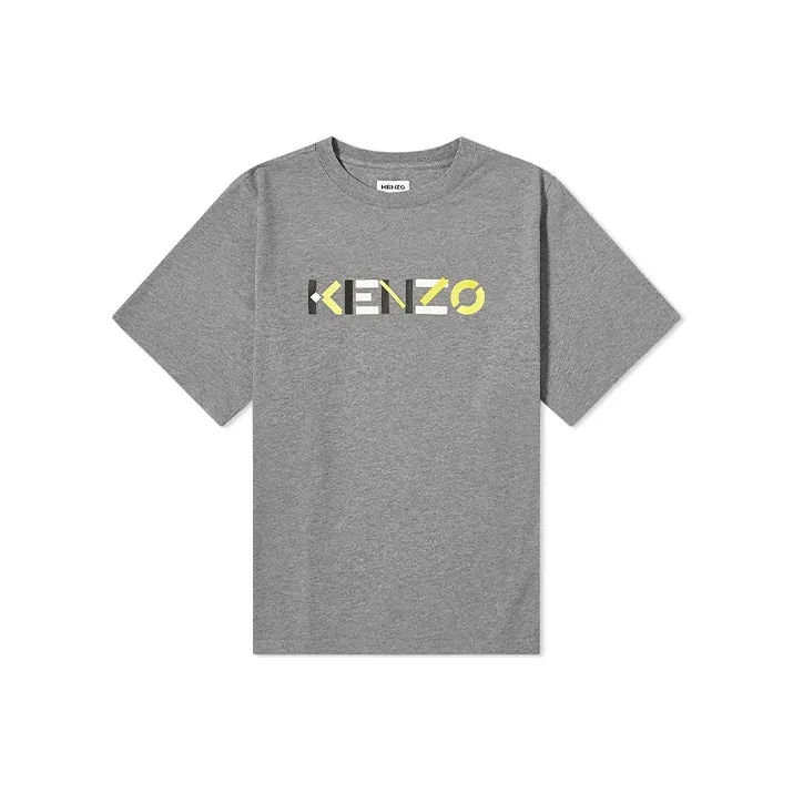 KENZO Letter Logo T Shirts Men Gray-0
