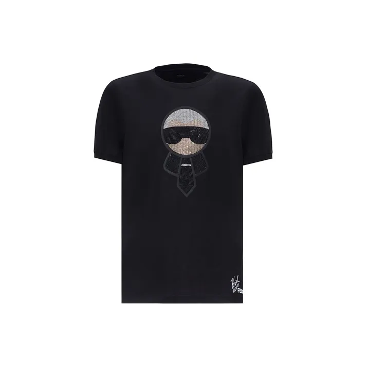 FENDI T Shirts Men Black-0