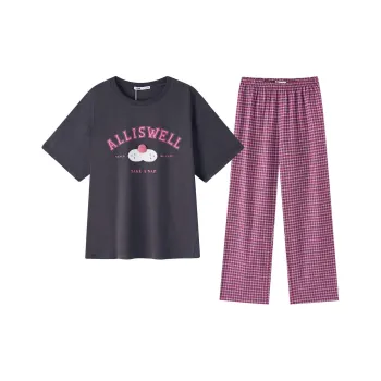 YSO Cool Cat Series Pajama Set Women's Dark Gray