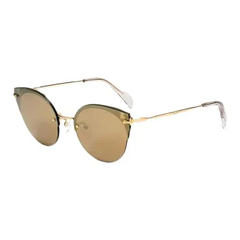 TAOSIXIONG Metal Cat Eye Sunglasses Women's Gold