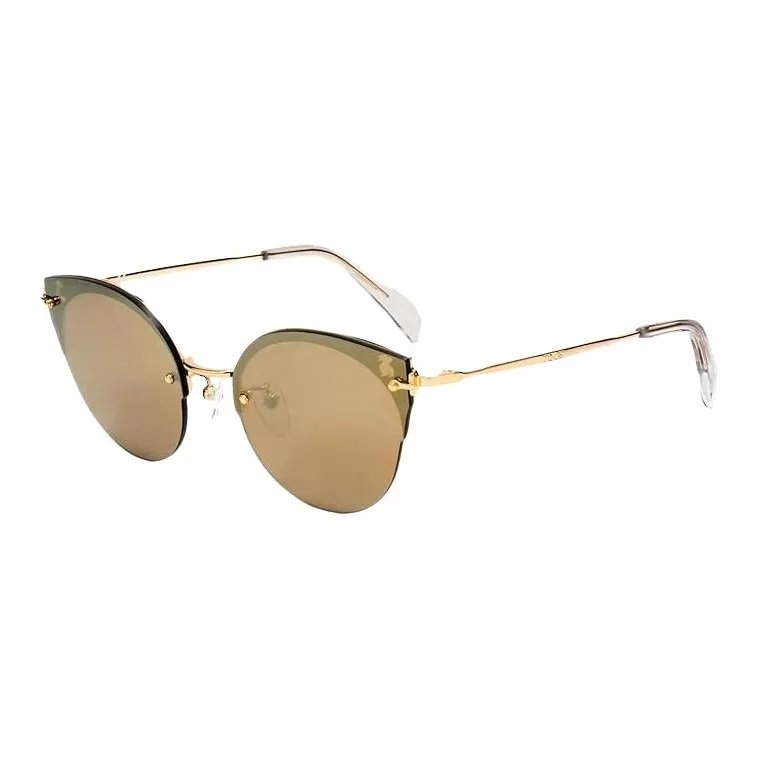 TAOSIXIONG Metal Cat Eye Sunglasses Women's Gold-0
