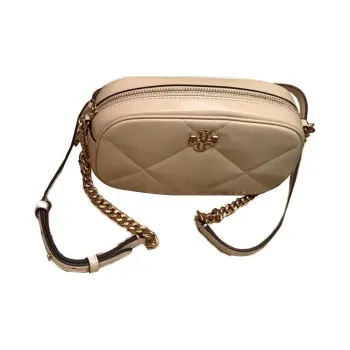 TORY BURCH Kira Nappa Leather Camera Bag, Shoulder Bag, Crossbody Bag Small Size Women's Light Beige