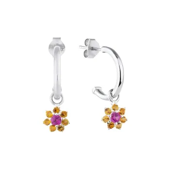 Radiant Silver, Stainless Steel, Cubic Zircon Earrings Women's Silver