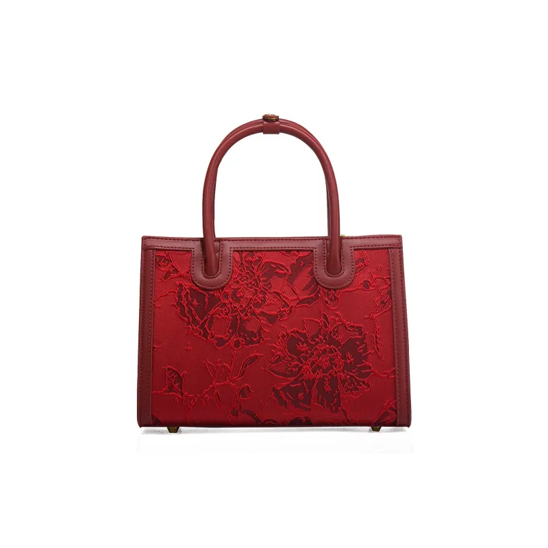 HACIN PU One Shoulder Handbags Regular Women's Jacquard Red-1