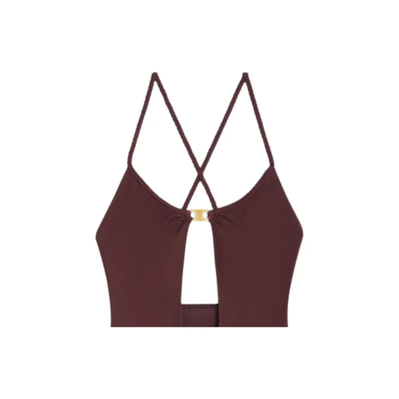 CELINE Triomphe Cross Back Swimsuit-3