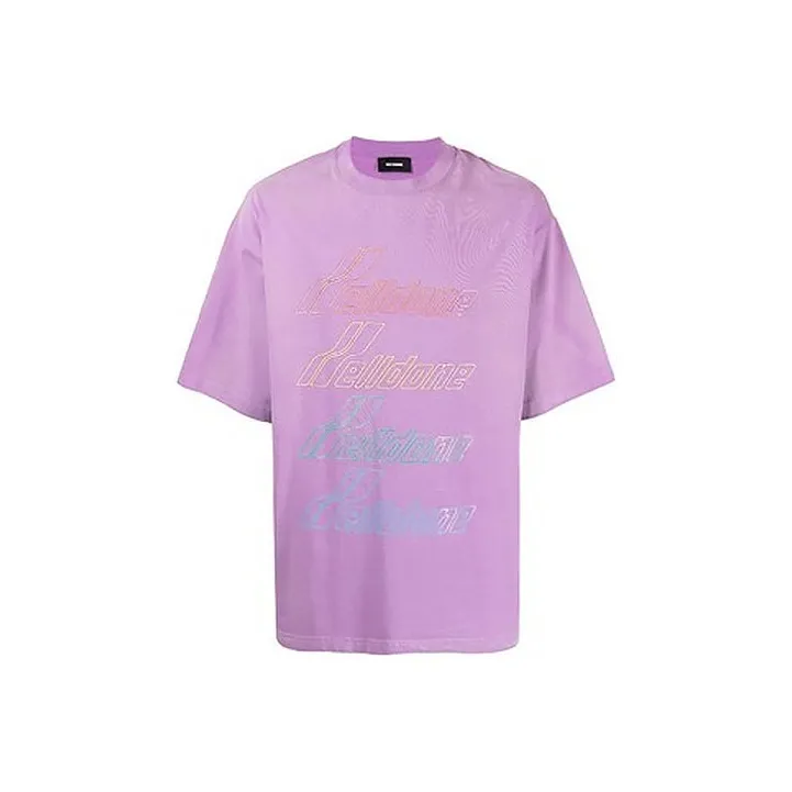 WE11DONE Iridescent Logo Hand Bleached T Shirt-0