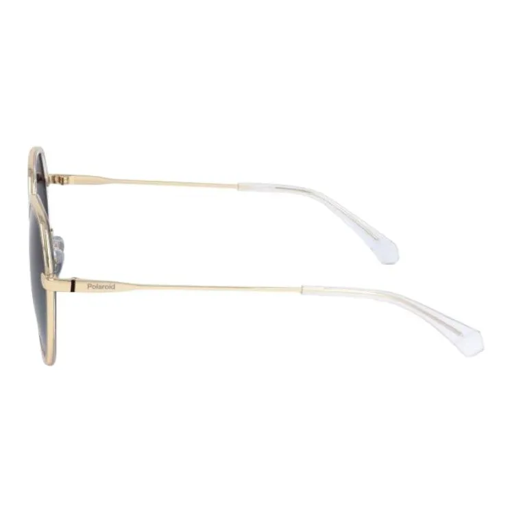 Polaroid Stainless Steel Round Sunglasses Unisex Gold-2