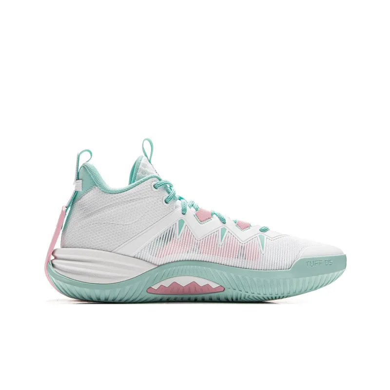 LiNing Storm 10 Cushioning Slip Resistant Breathable Rebound Low Top Basketball Shoes Men's White Green-1