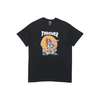 Thrasher Crew Neck Fitted Short Sleeved T Shirt US Version Unisex Black