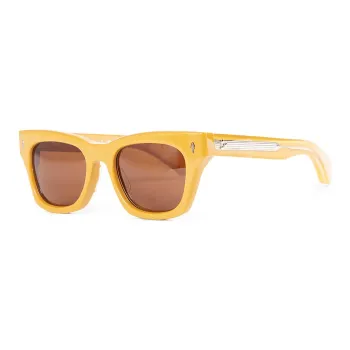 JACQUES MARIE MAGE Acetate Metal Square Sunglasses Unisex Yellow