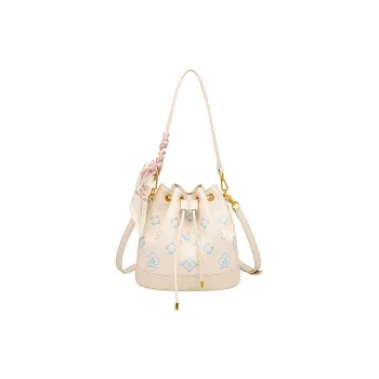 DAPHNE PU Handbag Regular Women's White Blue