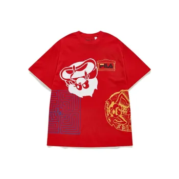 Aries X FILA FUSION ARIES Collaboration Collection T-Shirts Unisex Legend Red